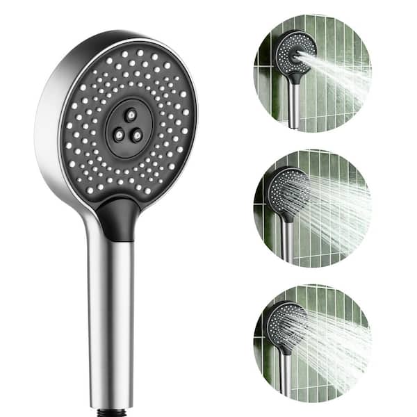 3-Spray Patterns Wall Mount Handheld Shower Head 2.5 GPM in Brushed Nickel