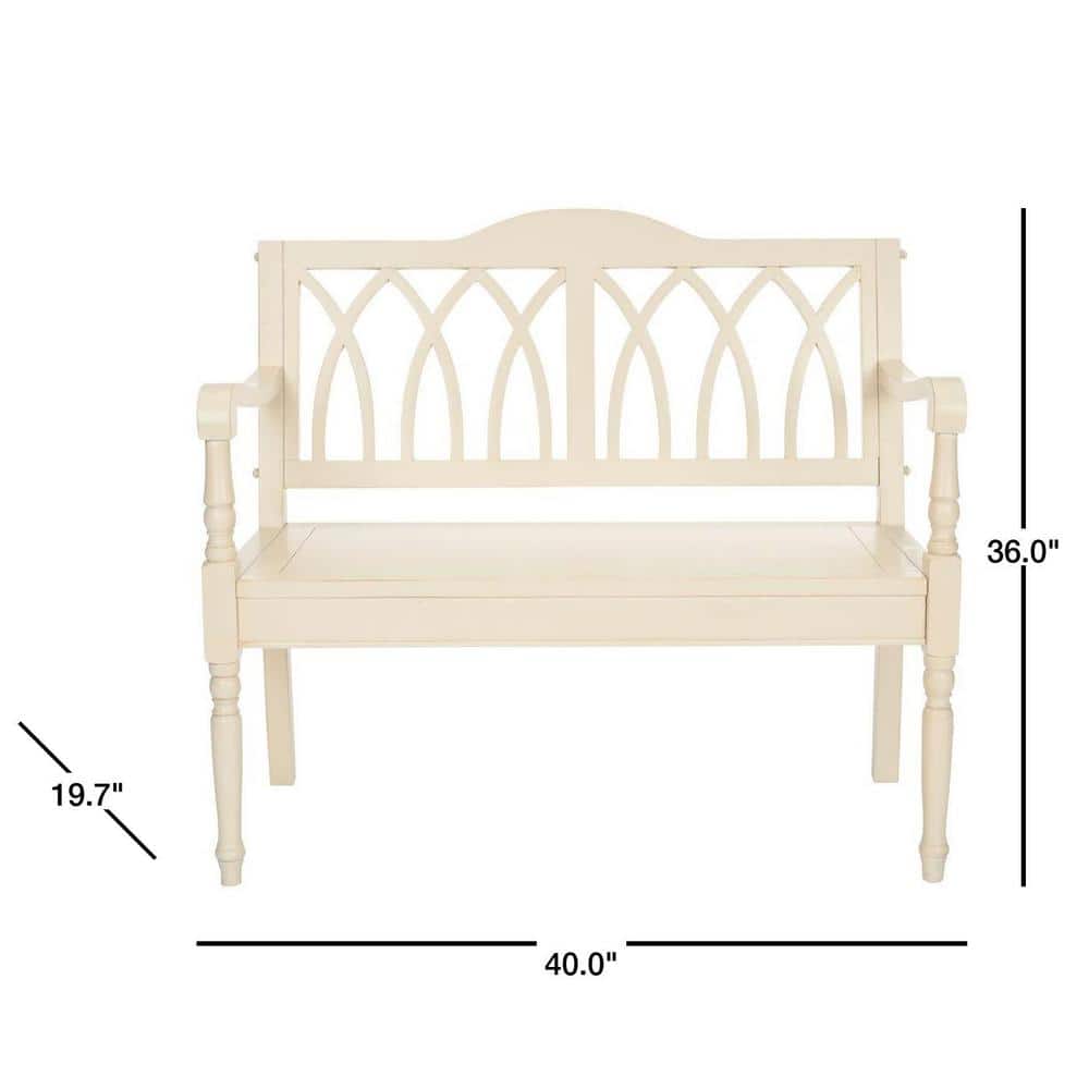 Transitional Gothic-Inspired White Pine Bench - 40"