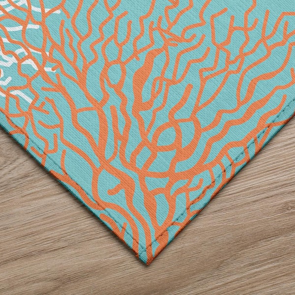 Surfside Blue 3 ft. x 5 ft. Geometric Indoor/Outdoor Area Rug
