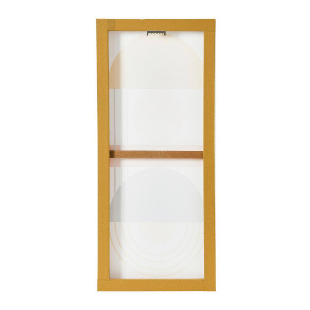Modern Multicolor Abstract Canvas with Blonde Frame