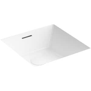 Brazn 16 in. Square Undermount Bathroom Sink in White