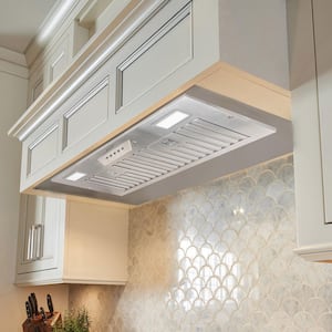 Range Hood Insert/Built-In 30 in. Ultra Quiet Powerful Suction Stainless Steel Ducted Kitchen Vent Hood with LED Lights
