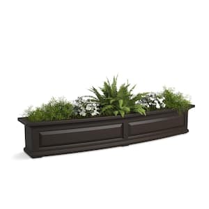 Nantucket 60 in. x 11.5 in. Self-Watering Espresso Polyethylene Window Box