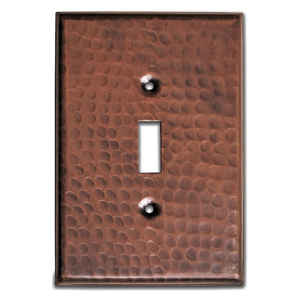 Pure Copper Hand Hammered Single Toggle Wall Plate