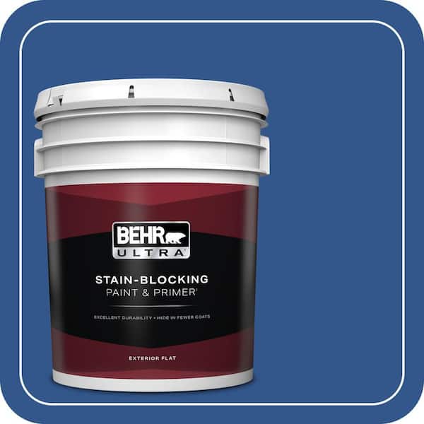 BEHR ULTRA 5 gal. #PPU15-03 Dark Cobalt Blue Flat Exterior Paint & Primer