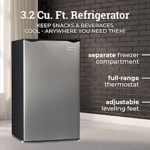 18 in. Width 3.2 cu.ft. Mini Refrigerator in Platinum