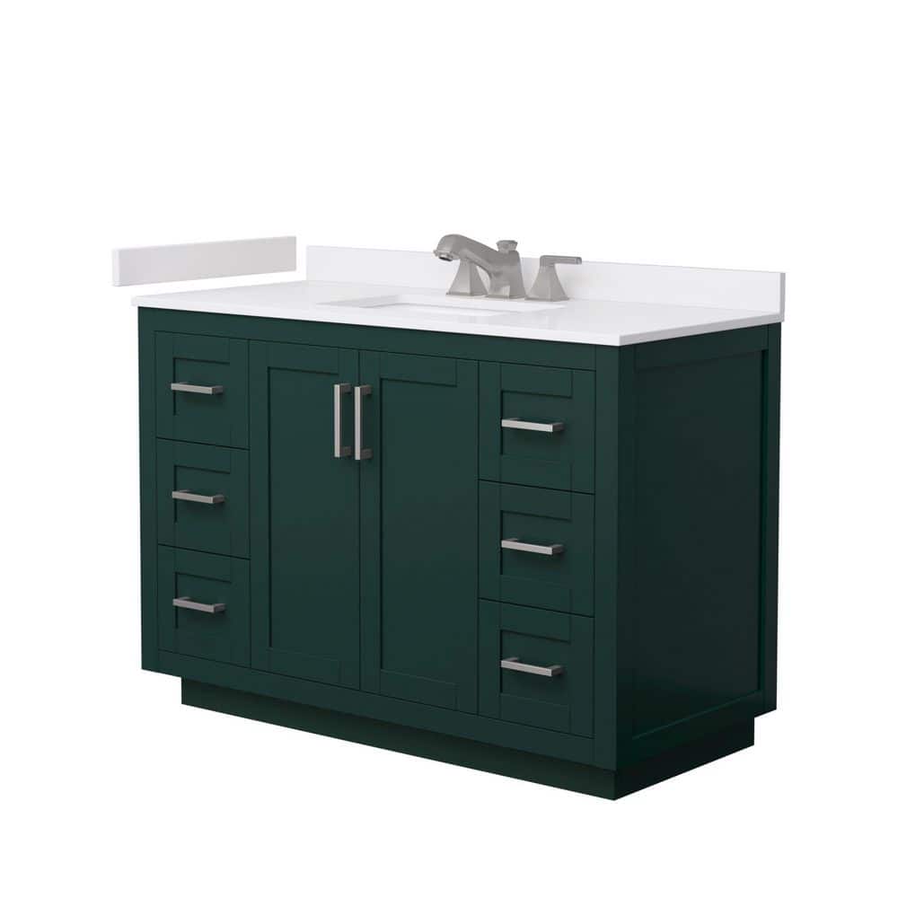Miranda 48 in. Single Freestanding Green Bath Vanity with White Cultured Marble Top Assembled price history on PriceWatchPro