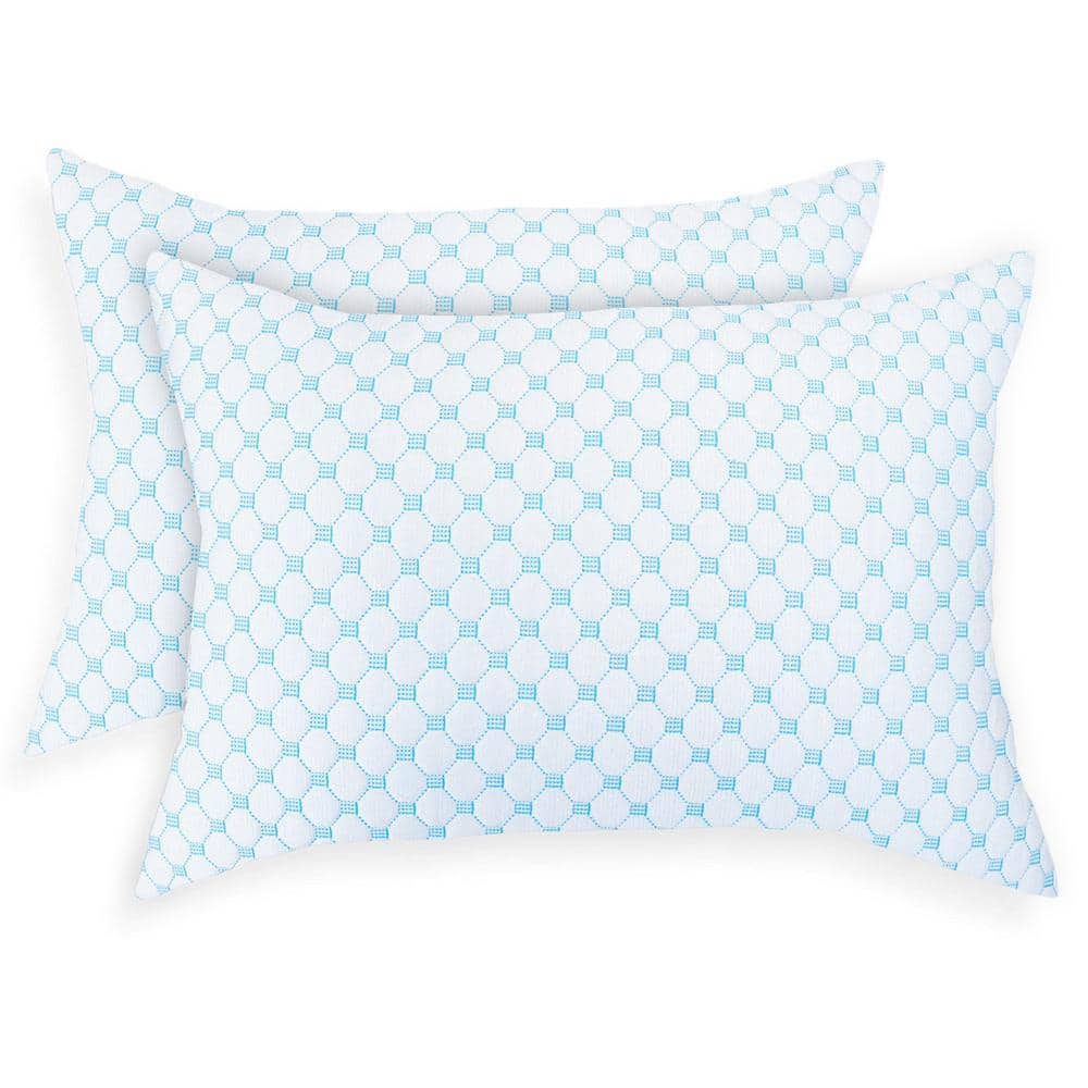 BIBB HOME Cooling Medium Shredded Memory Foam Standard Pillow (Set of 2)