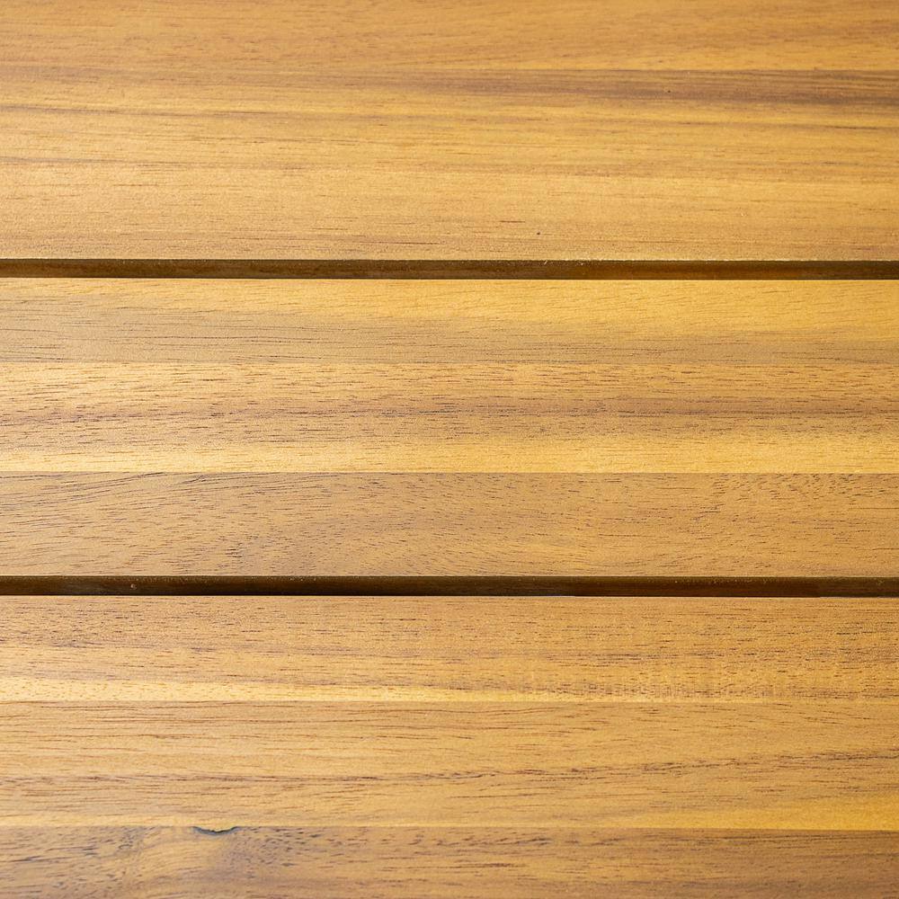 Teak Finish Round Acacia Wood Outdoor Dining Table