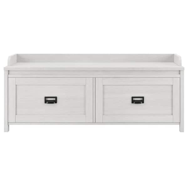SystemBuild Evolution Brownwood Ivory Pine Entryway Storage Bench