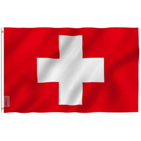 ANLEY Fly Breeze 3 ft. x 5 ft. Polyester Switzerland Flag 2-Sided Flags Banner with Brass Grommets and Canvas Header