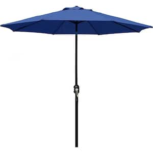 Outdoor Patio Umbrella, Striped Patio Umbrella, Umbrella with Push Button Tilt and Crank (Navy Blue), market
