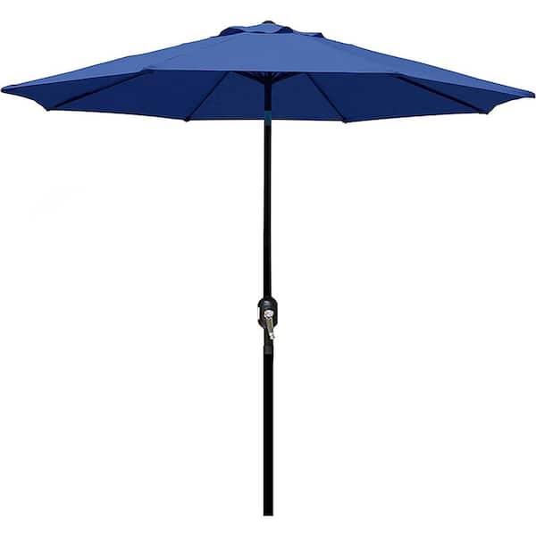 Cubilan Outdoor Patio Umbrella, Striped Patio Umbrella, Umbrella with Push Button Tilt and Crank (Navy Blue), market