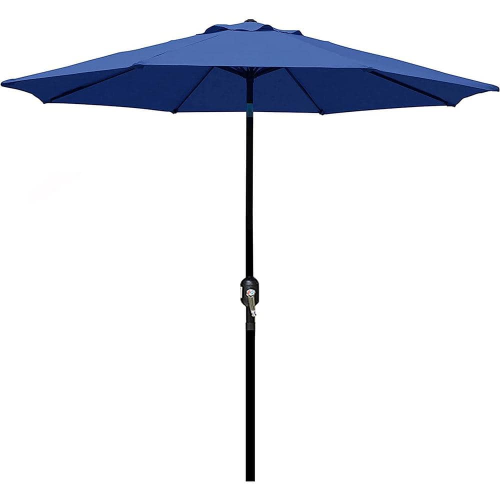 Market, Striped Patio Umbrella, Umbrella with Push Button Tilt and Crank, Outdoor Patio Umbrella in Navy Blue price history on PriceWatchPro