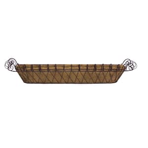 11 in. x 46 in. Metal Large French Window Box with Coco Liner