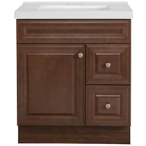 Glensford 31 in. W x 22 in. D x 37 in. H Single Sink  Bath Vanity in Butterscotch with White Cultured Marble Top