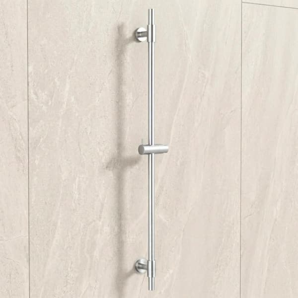 40 in. Drill-free Wall Mount Shower Slide Bar with Adjustable Handheld Shower Head Holder in Brushed Finish