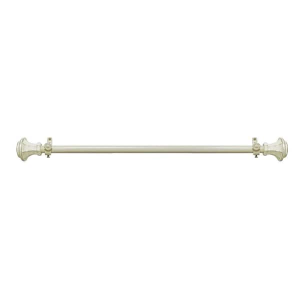 ACHIM Buono II Carson 66 in. - 120 in. Adjustable 3/4 in. Single Curtain Rod in Antique Cream Carson Finials