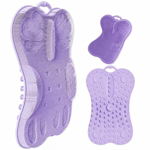 Extra Large Silicone Back Scrubber Bath Cushion with Ergonomic Lumbar Support and Non-Slip Suction Cups