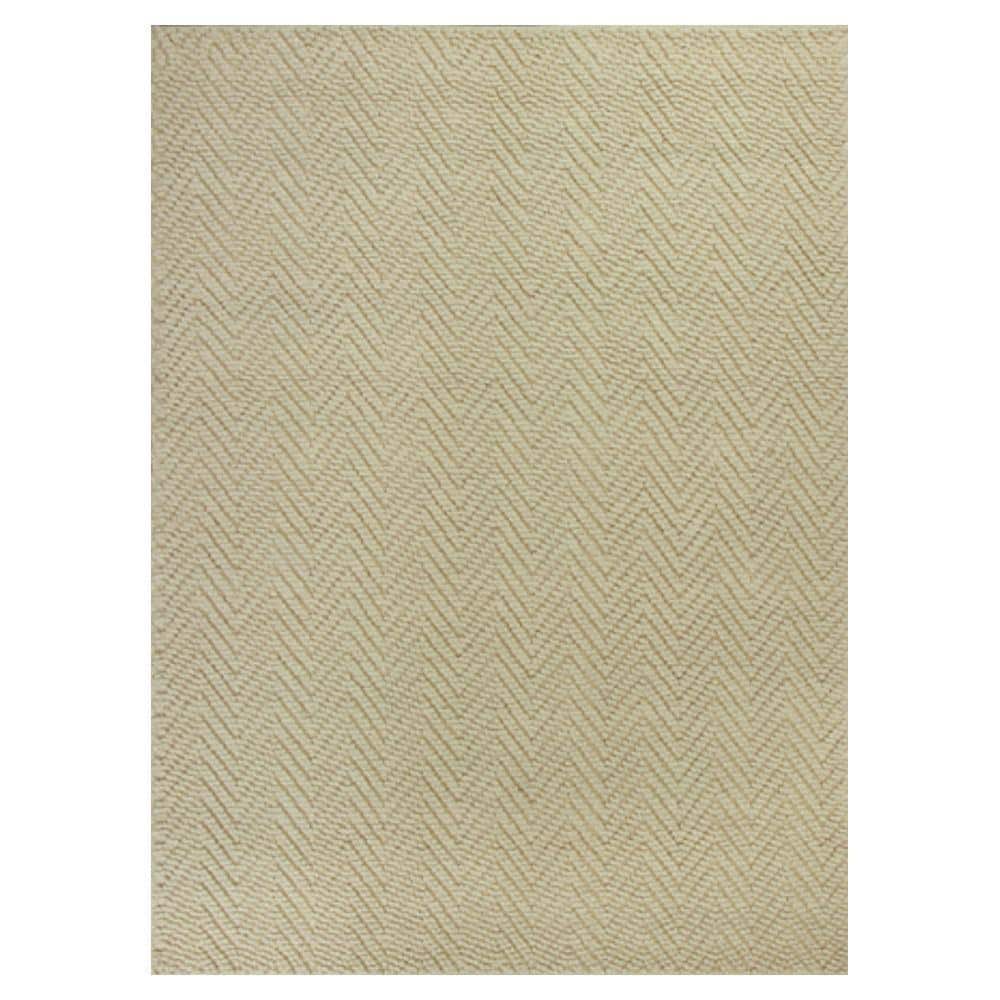 XXXL Ivory Handwoven Jute Herringbone Area Rug