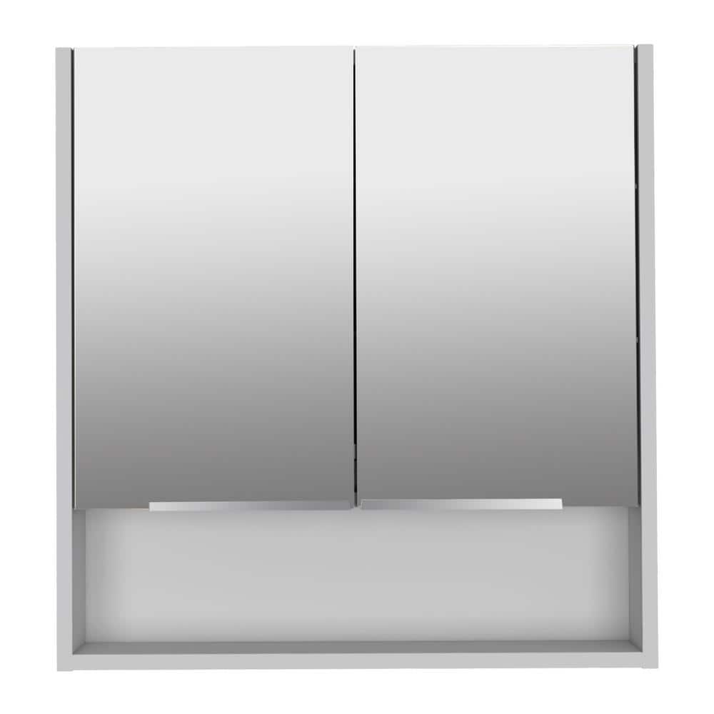23.6 in. W x 24.6 in. H White Rectangular Particle Board Recessed or Surfac