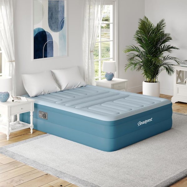 Intex Truaire Luxury Queen Air Mattress Airbed with Lumbar Support and Built in Pump