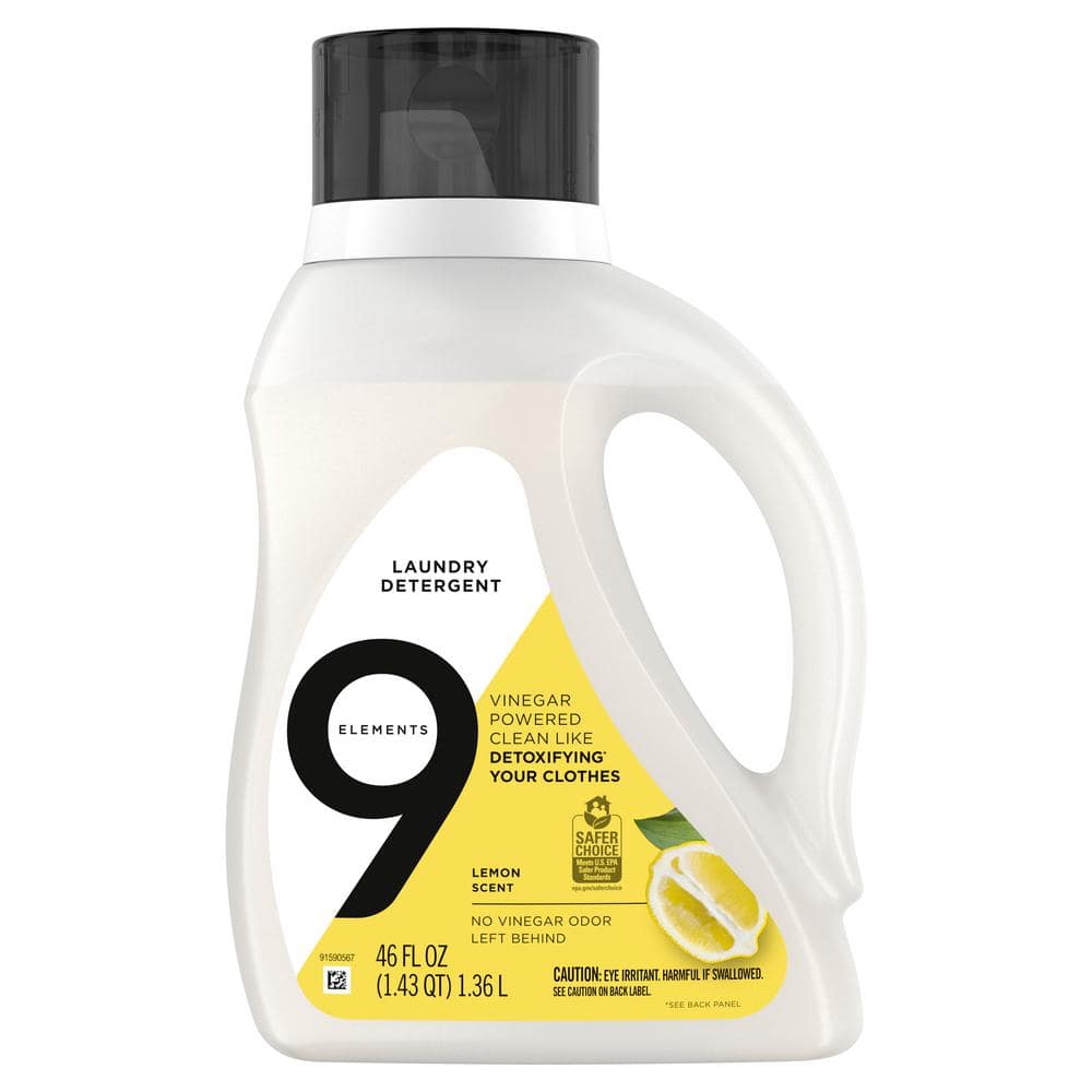 9 Elements Liquid Laundry Detergent  Lemon Scent  46 Ounce  2 Count