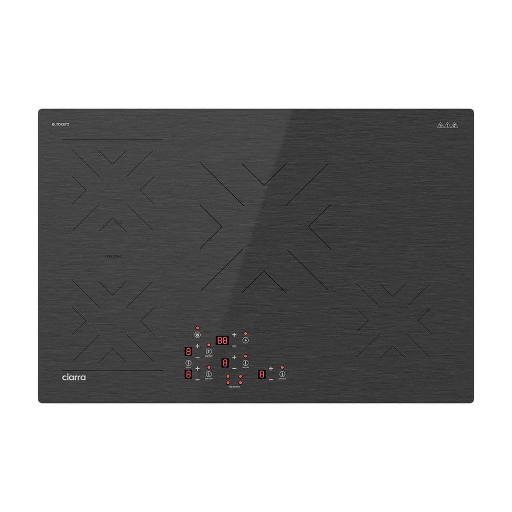 30 in. 4 Booster Burners Smart Smooth induction Cooktop in Black with Touch Control and one Flex Zone