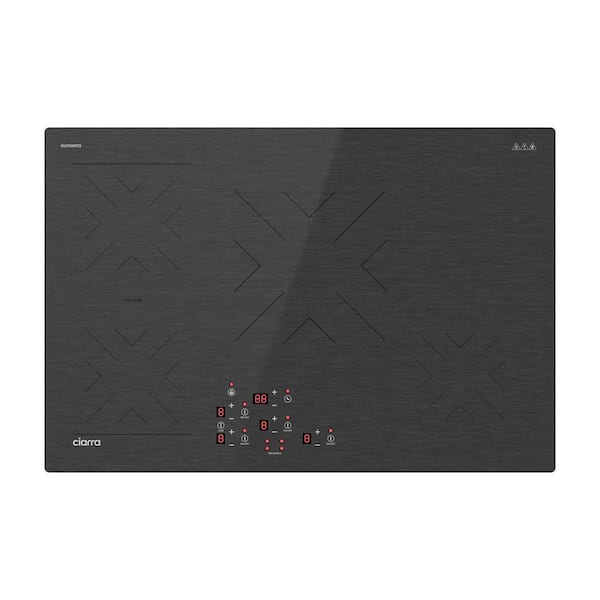 30 in. 4 Booster Burners Smart Smooth induction Cooktop in Black with Touch Control and one Flex Zone