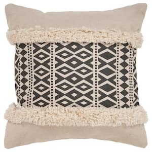 Eclectic Black Geometric Hypoallergenic Polyester 18 in. x 18 in. Throw Pillow