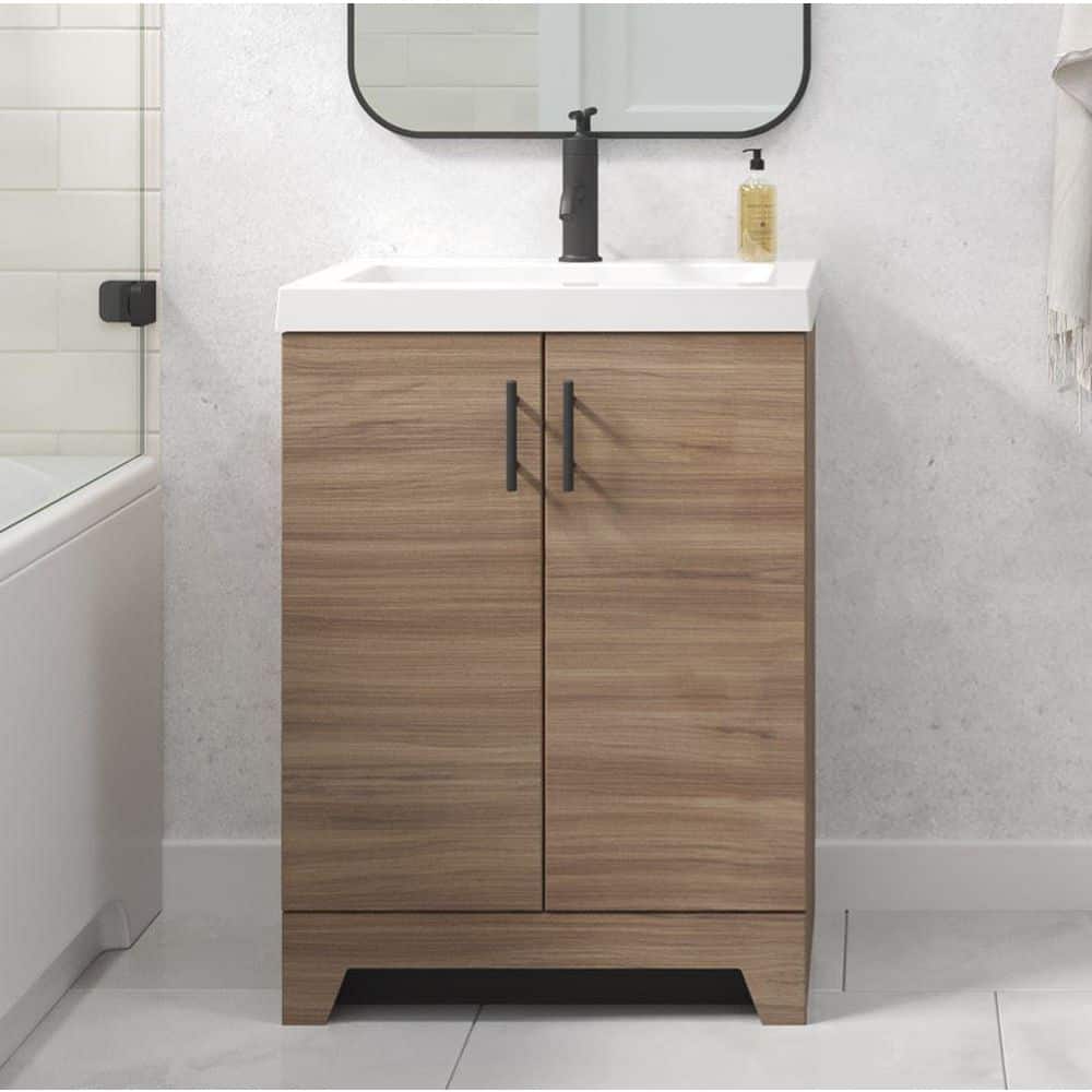 Glacier Bay Bocca 24.5 in. W x 16.25 in. D x 33.8 in. H Single