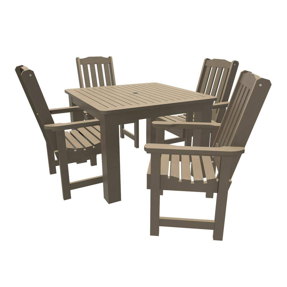Highwood Lehigh 5Piece Square Plastic Outdoor Dining Set ADDNL44WBR