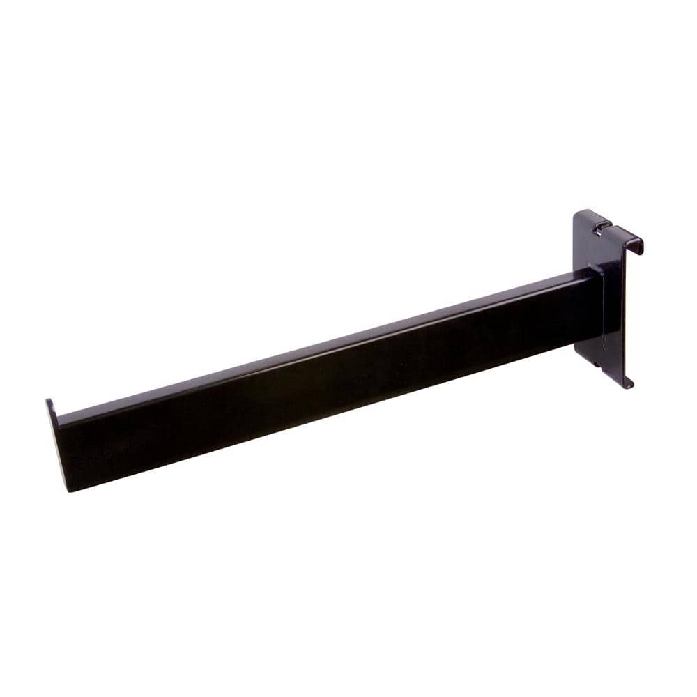 12 in. Black Straight Arm for Hangers with Tab End (Pack of 24)