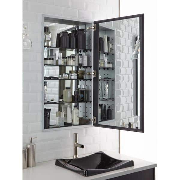 Cantata 36" Frameless Aluminum Medicine Cabinet with Adjustable Shelves
