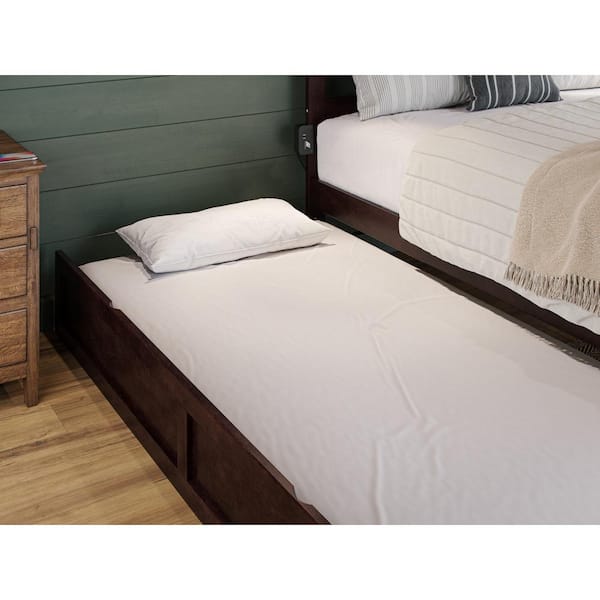 AFI Espresso Dark Brown Twin Size (38 In. Wide, 72 3/4 in. Depth, 10 1/4 in. Height) Roll Out Under Trundle Bed