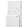 HOMCOM 71 In. White Freestanding Kitchen Cupboard With 3-Adjustable ...