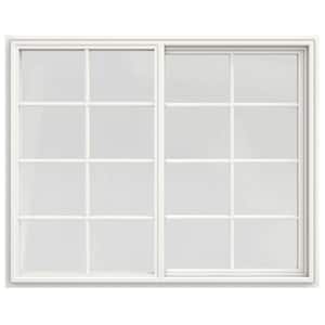 59.5 in. x 47.5 in. V-4500 Series White Vinyl Left-Handed Sliding Window with Colonial Grids/Grilles