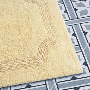 Reversible Yellow Cotton 2-Piece Bath Mat Set