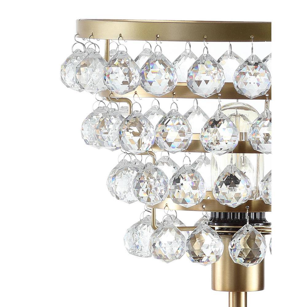 Buckingham 25" Brass Gold Crystal Chandelier Table Lamp