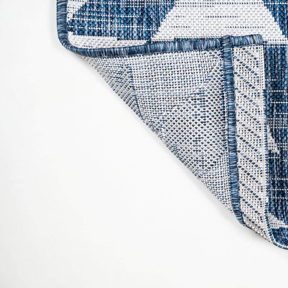 Andratx 8' x 10' Blue Geometric Synthetic Indoor/Outdoor Rug