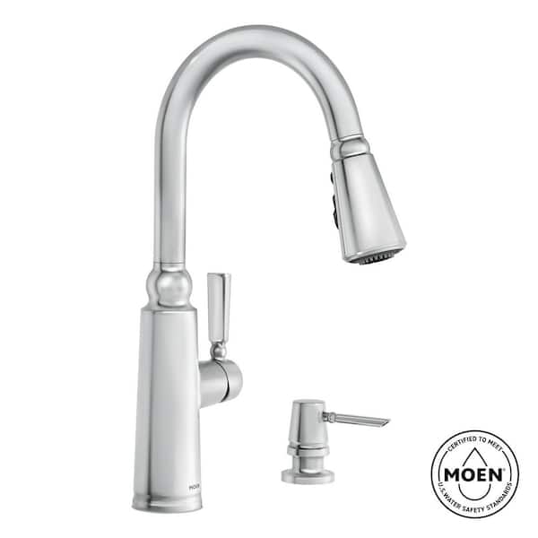 MOEN Coretta Single-Handle Pull-Down Sprayer Kitchen Faucet with Reflex and Power Boost in Chrome