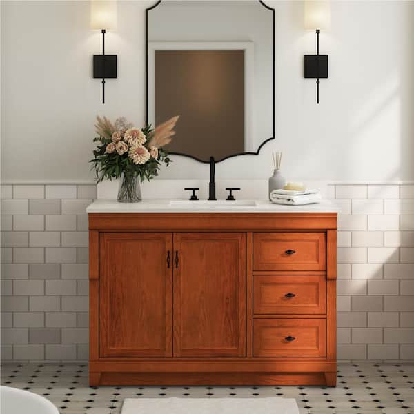 Naples 48 in. W x 21.63 in. D x 34 in. H Bath Vanity Cabinet without Top in Warm Cinnamon