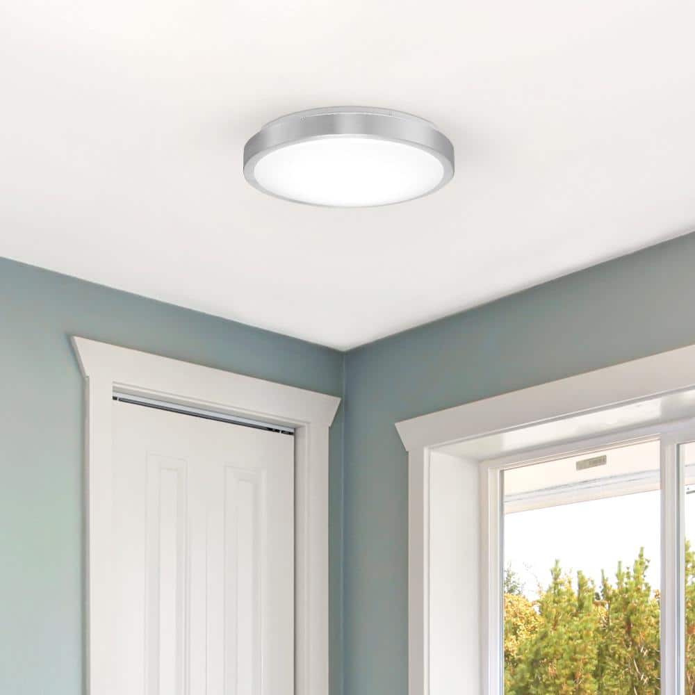 13" Brushed Nickel Aluminum LED Flush Mount Ceiling Light