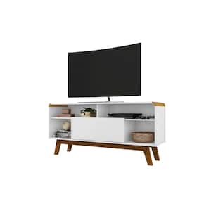 Camberly 53.54 in. White and Cinnamon TV Stand Fits TV's up to 65 in. with Cable Management