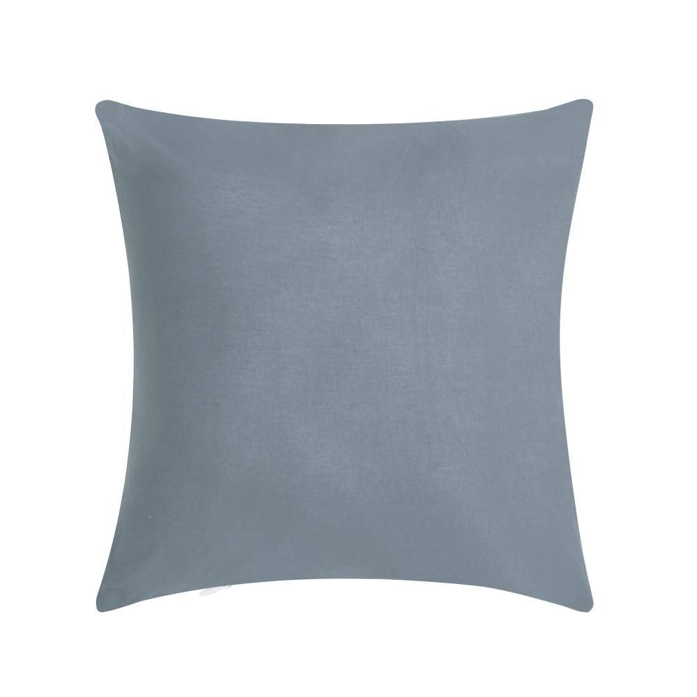 Valletta 20" Steel Blue Quilted Velvet Throw Pillow