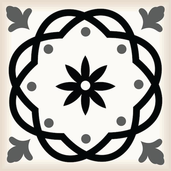 MI ALMA Black B7 8 in. x 8 in. Vinyl Peel and Stick Tile (24-Tiles, 10.67 sq. ft. /Pack)