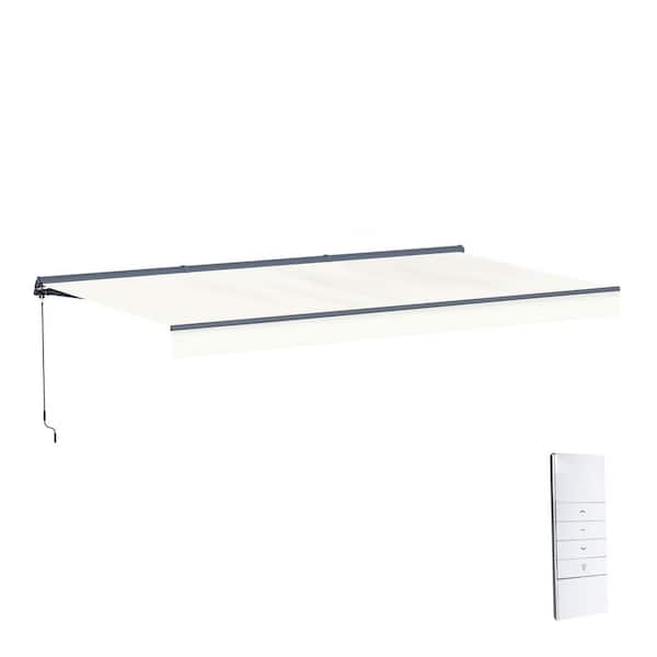 ALEKO 16 ft. Moroccan Polyester Motorized Patio Awning Semi