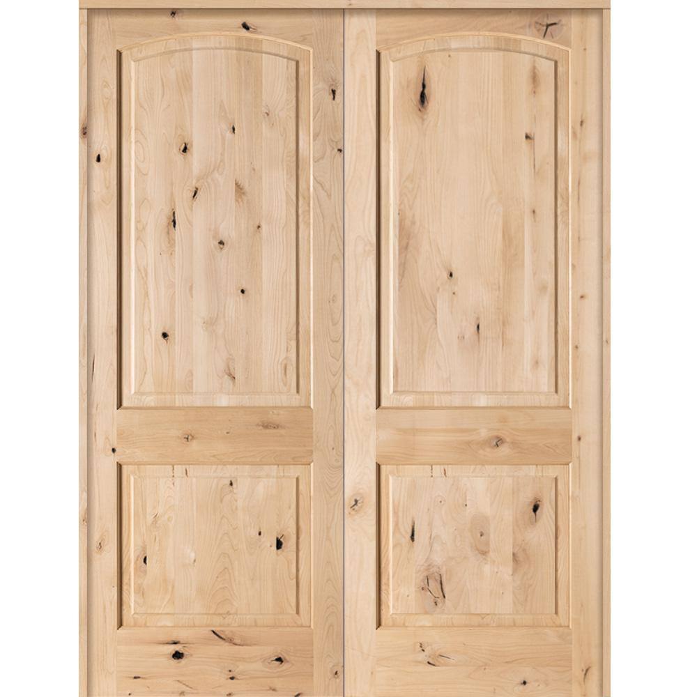 Krosswood Doors 72 In. X 96 In. Rustic Knotty Alder 2-panel Arch Top 