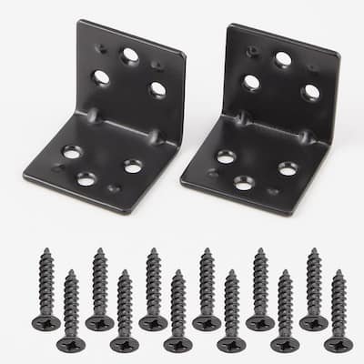 (2-Pack) 1-1/2 in. Black Double Wide Corner Brace