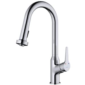 Dockton Single Handle Pull Down Sprayer Kitchen Faucet in Polished Chrome